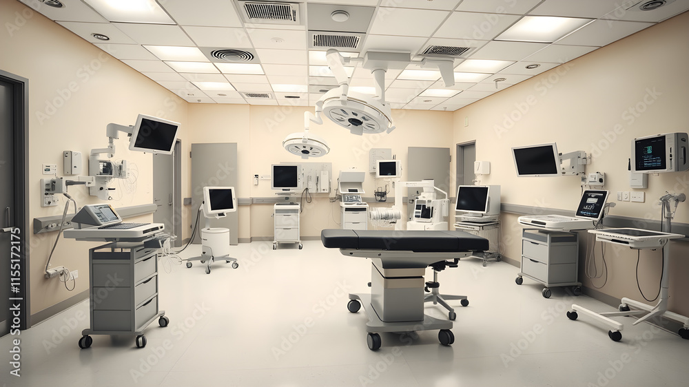 Operating room in hospital. Generative AI Operating room in hospital. Generative AI