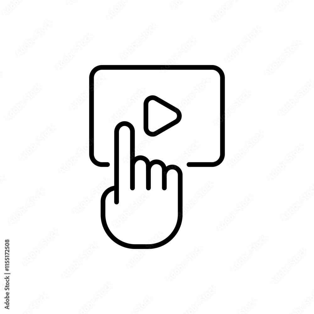 Click video outline icons, minimalist vector illustration ,simple transparent graphic element .Isolated on white background Click video outline icons, minimalist vector illustration ,simple transparent graphic element .Isolated on white background