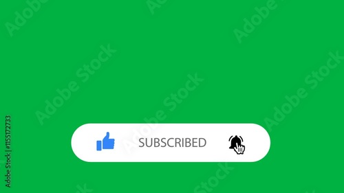 like, subscribe, and bell button for the YouTube channel. Minimal animation on green screen.