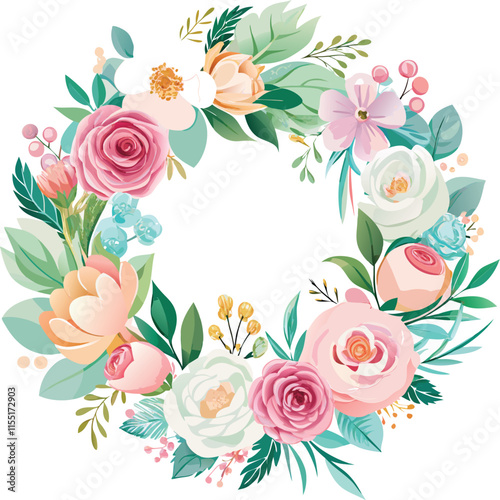 Floral Harmony Elegant Wreath Design for Nature-Inspired Branding