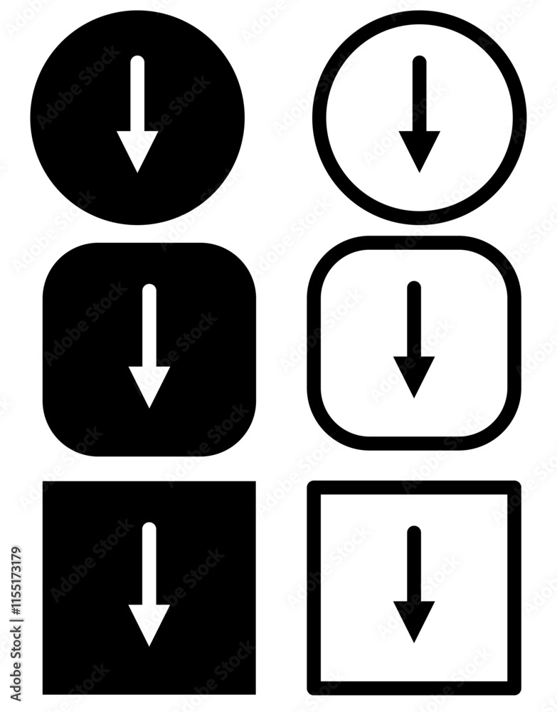 download icon, down arrow sign, simple flat style, illustration, logo sign symbol pictogram template, for ui or ux isolated on white for mobile app, editable download icon, down arrow sign, simple flat style, illustration, logo sign symbol pictogram template, for ui or ux isolated on white for mobile app, editable