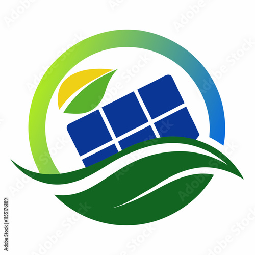 Solar Panel Logo for Renewable Energy Company Branding photo