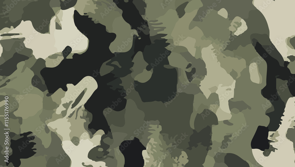 Seamless military camouflage fabric pattern. military camouflage on green, cream, black fabric design. Camouflage pattern cloth texture background. Camouflage army seamless vector pattern for print Seamless military camouflage fabric pattern. military camouflage on green, cream, black fabric design. Camouflage pattern cloth texture background. Camouflage army seamless vector pattern for print