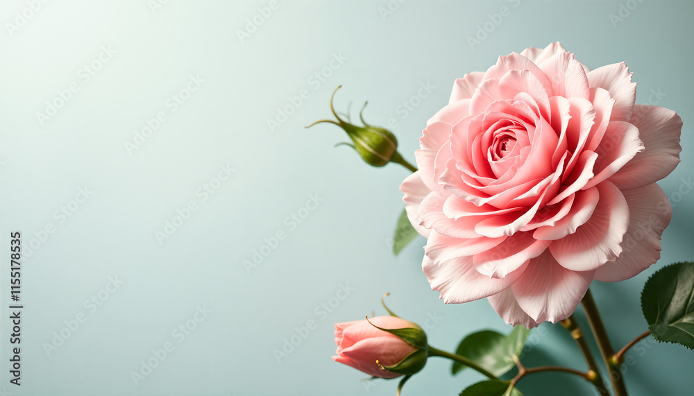 Peonies on a pastel green background.