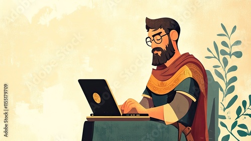 person working on laptop