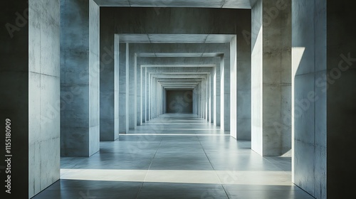 Abstract Concrete Corridor Architecture