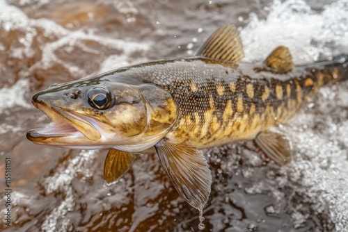 Lake Trout Leaping from Water photo