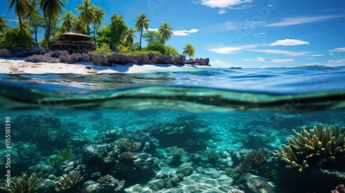 Uninhabited island at the edge HD 8K wallpaper Stock Photographic Image