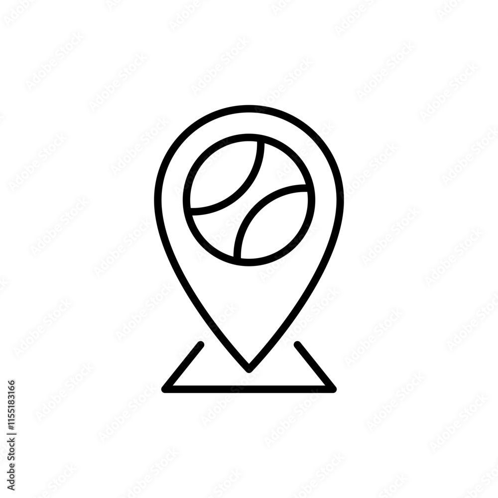 Tennis location outline icons, minimalist vector illustration ,simple transparent graphic element .Isolated on white background Tennis location outline icons, minimalist vector illustration ,simple transparent graphic element .Isolated on white background
