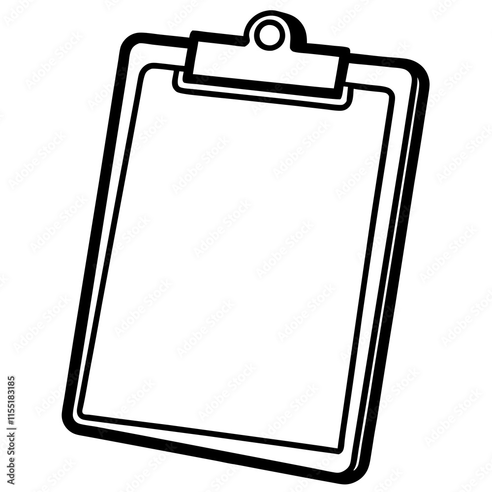 Clipboard Line Art Vector Illustration Clipboard Line Art Vector Illustration