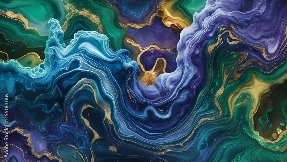 Fototapeta premium Blue onyx marble texture, abstract background, Generative AI