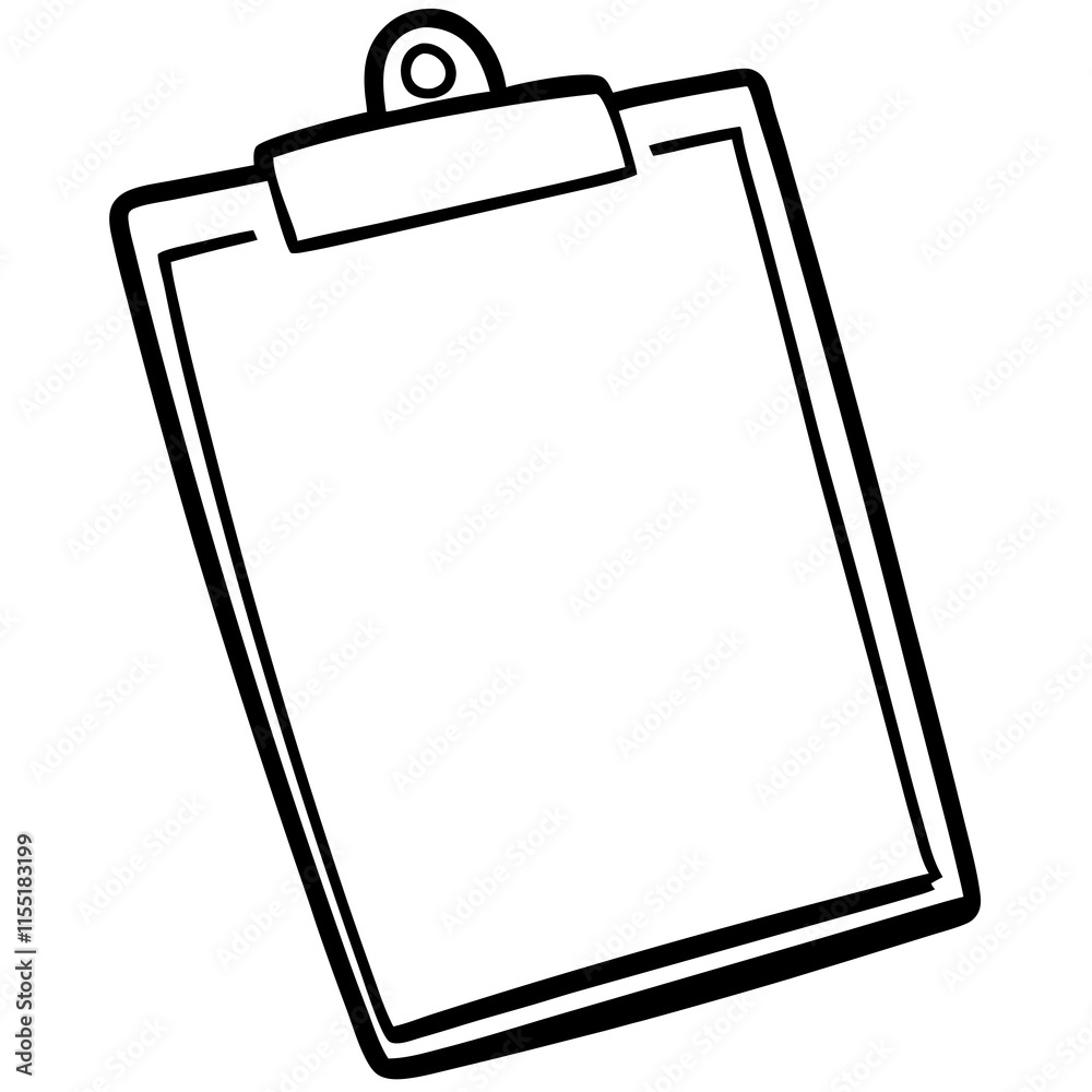 Clipboard Line Art Vector Illustration Clipboard Line Art Vector Illustration