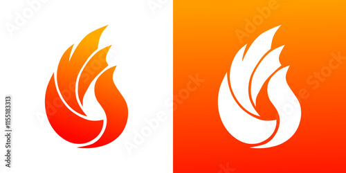 A stylized fire or flame logo in red and orange, suitable for a brand or company.