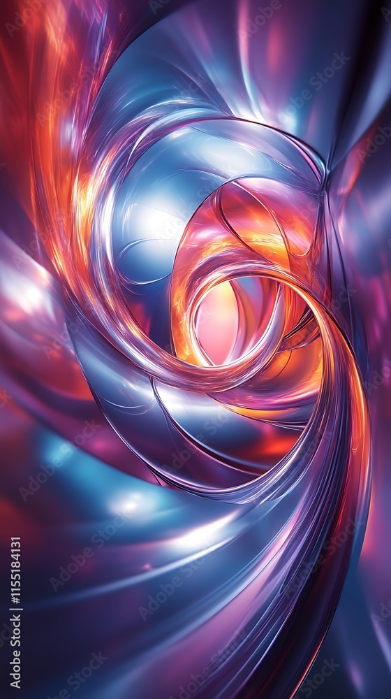 Abstract swirling metallic shapes with vibrant colors. Abstract swirling metallic shapes with vibrant colors.