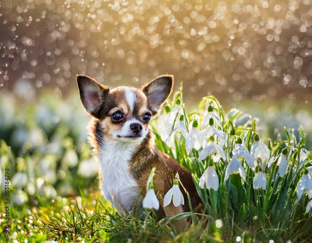 Fototapeta premium Auf einer Schneeglöckchenwiese
