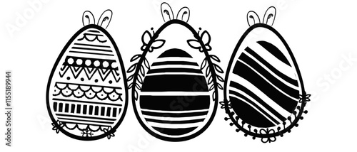 Eggs ester - illustration of bunny eggs