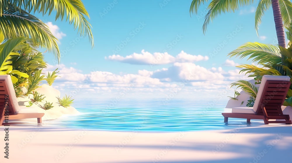 Fototapeta premium Summer Resort Beach Sea Relaxation Travel Vacation