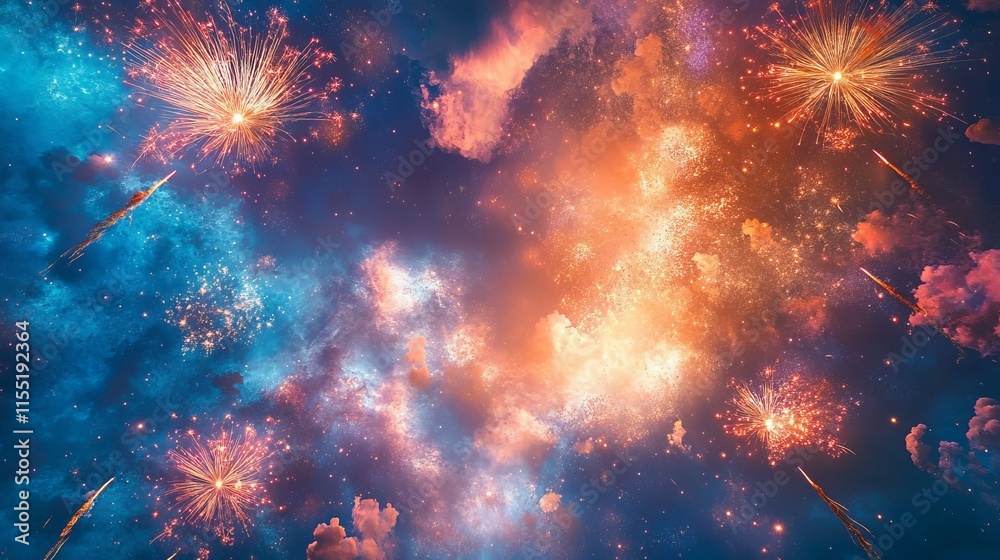 Fototapeta premium Nocturnal Pyrotechnic Display