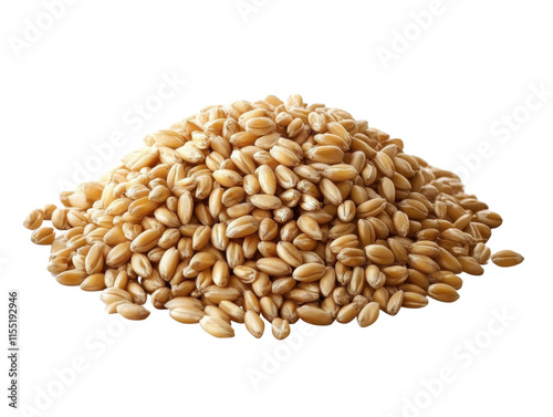 Pile of wheat grains isolated on transparent background. photo