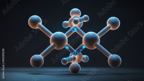 A clear illustration of the ethene molecular structure, showcasing double bonds and hydrogen atoms photo