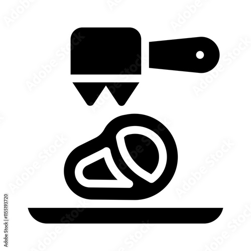 Tenderizing Meat glyph icon