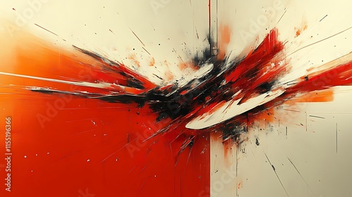 Abstract orange and white explosion.