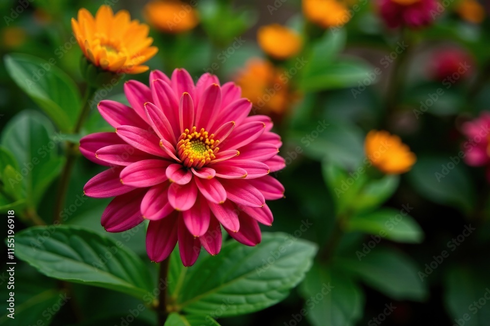 A vibrant blooming chrysanthemum flower in a garden amidst lush green leaves, blossom, chrysanthemum, fall foliage A vibrant blooming chrysanthemum flower in a garden amidst lush green leaves, blossom, chrysanthemum, fall foliage