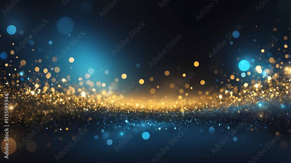 background of abstract glitter lights. blue, gold and black. de focused. banner,shiny, star, decoration, bokeh, glistering, glowing, particle, sparkle, background of abstract glitter lights. blue, gold and black. de focused. banner,shiny, star, decoration, bokeh, glistering, glowing, particle, sparkle,