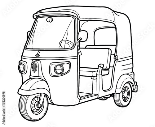 Rickshaw coloring page for kids