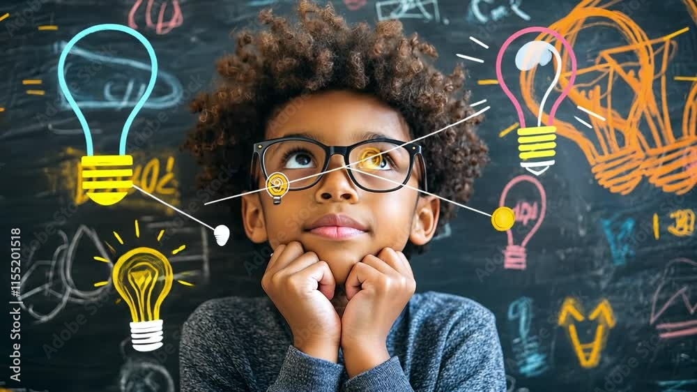 Boy exploring thought and focus techniques for improved academic performance
