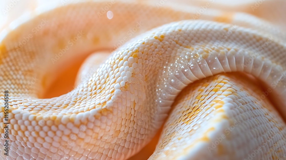 Fototapeta premium Close-up of a pale yellow snake's textured scales.