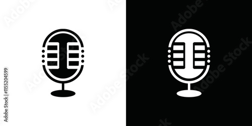 microphone and music vector logo