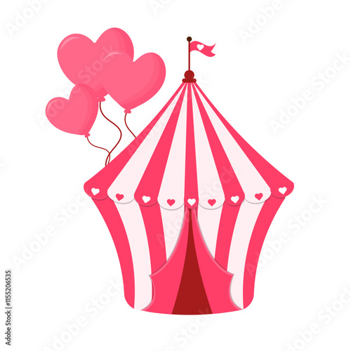Circus tent with balloons