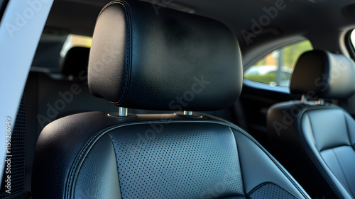 Wallpaper Mural Modern car leather headrest. Interior detail. Generative AI Torontodigital.ca