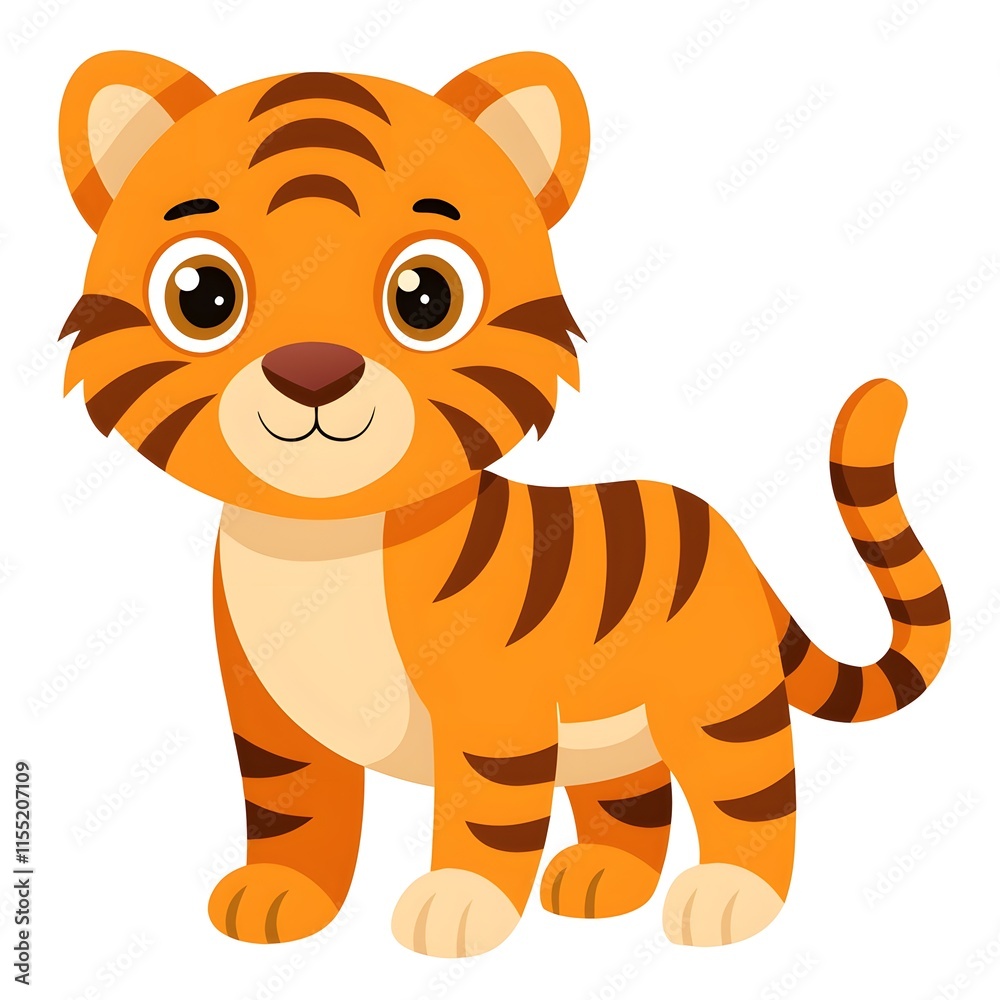 tiger cartoon isolated on white tiger cartoon isolated on white