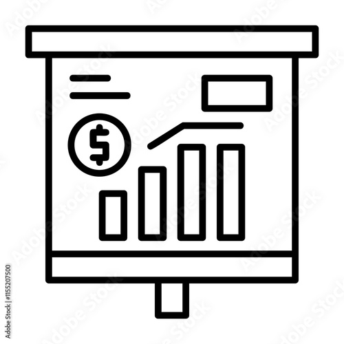 Rising Economy Outline Style Icon