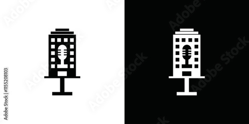 microphone and music vector logo
