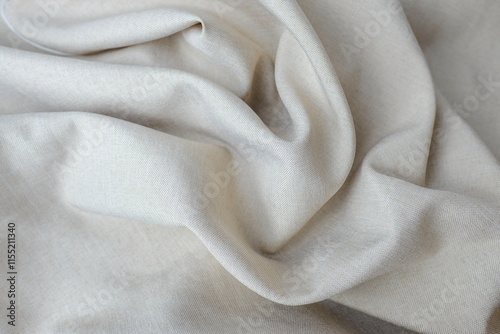 Fotografía Abstract textured background with cream grungy textile folds, perfect for design