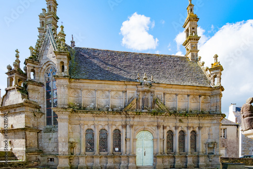 ossuary or charnel house of Parish close in Saint-Thegonnec in France photo