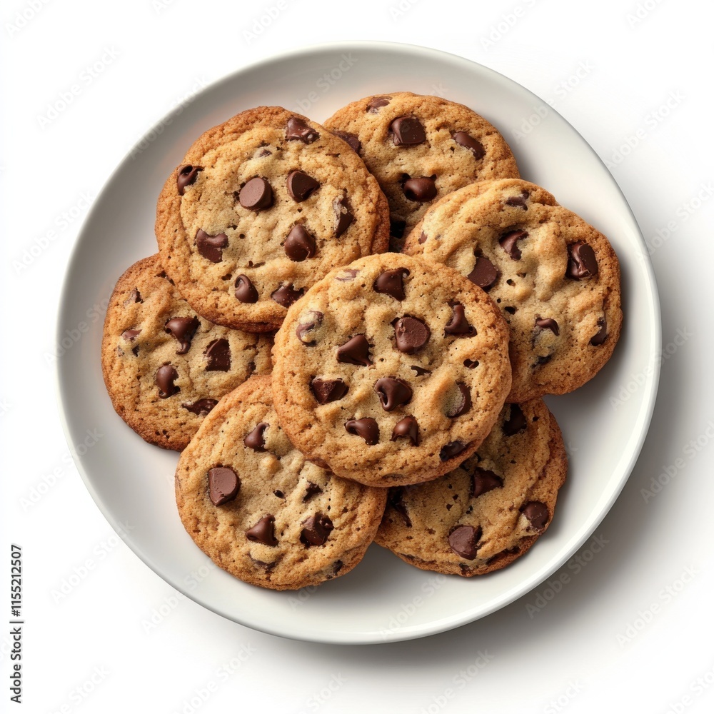 Warm chocolate chip cookies on a plate. Featuring gooey chocolate and crispy edges Warm chocolate chip cookies on a plate. Featuring gooey chocolate and crispy edges