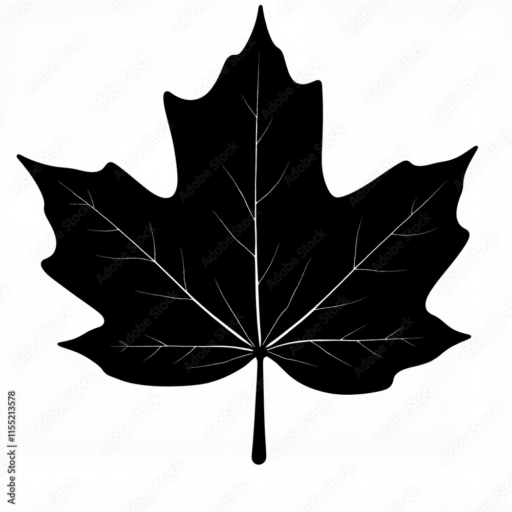 Naklejka premium Silhouette of a maple leaf