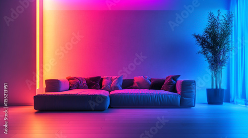 Party Room with Colorful Lights for Vibrant Gatherings photo