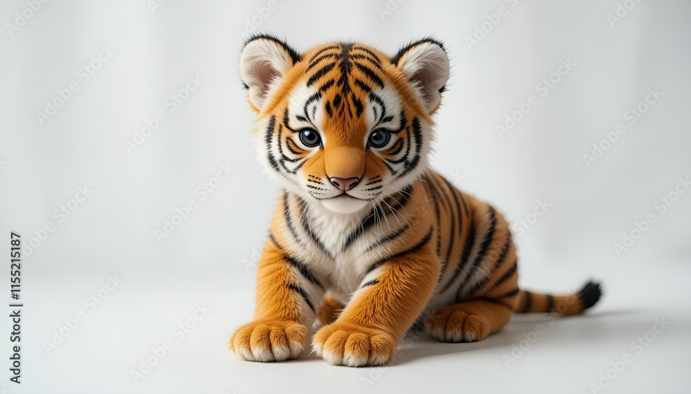 Fototapeta premium toy tiger isolated on white