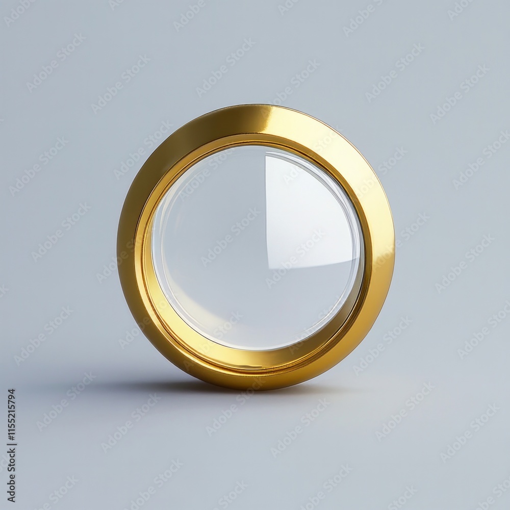 Golden ring on gray background with transparent center Golden ring on gray background with transparent center