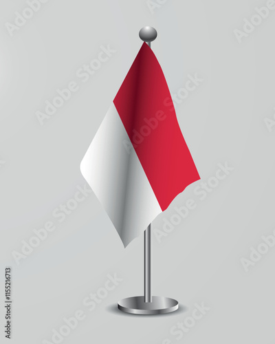 Indonesian National Flag on Stand. Representation of the Indonesian flag for official meetings, conferences, official events and international events of the country.