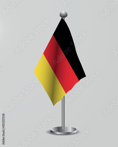 German National Flag on Stand. Representation of the german flag for official meetings, conferences, official events and international events of the country.