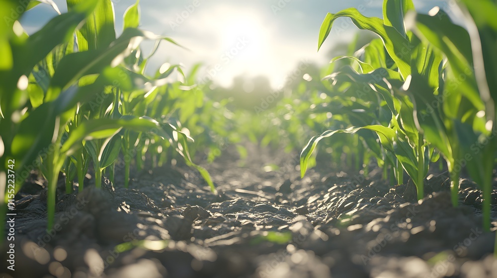 Obraz premium Corn plants growing outside