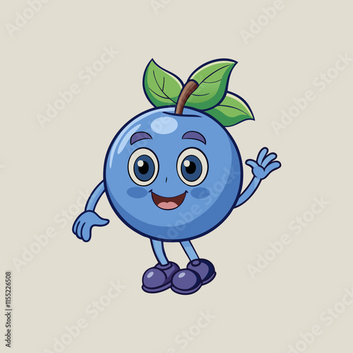 blueberry fruit cute repeat in square background, illustration fruit