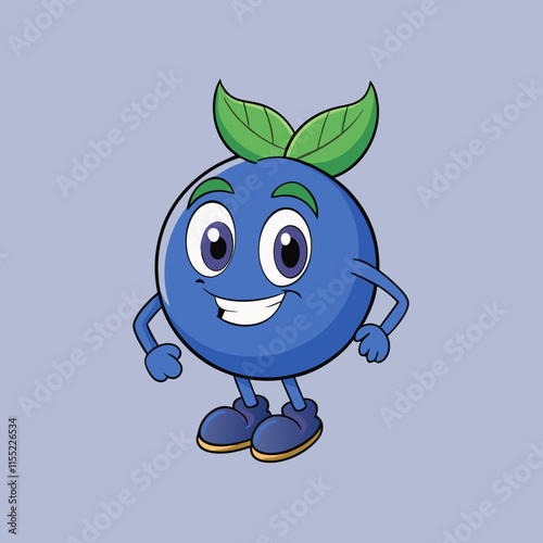 blueberry fruit cute repeat in square background, illustration fruit