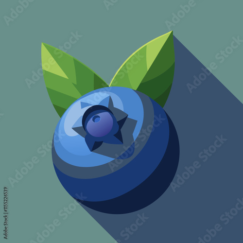 blueberry fruit cute repeat in square background, illustration fruit